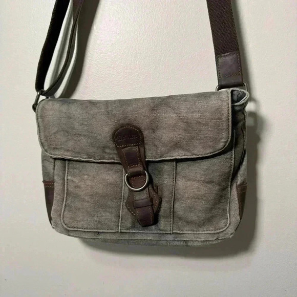 Da van denim & genuine leather crossbody bag boho grunge western - Picture 3 of 7